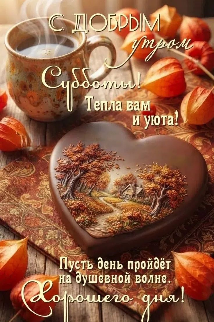 С добрым утром субботы! Тепла вам и уюта! Пусть день пройдет на душевной волне. Хорошего дня!