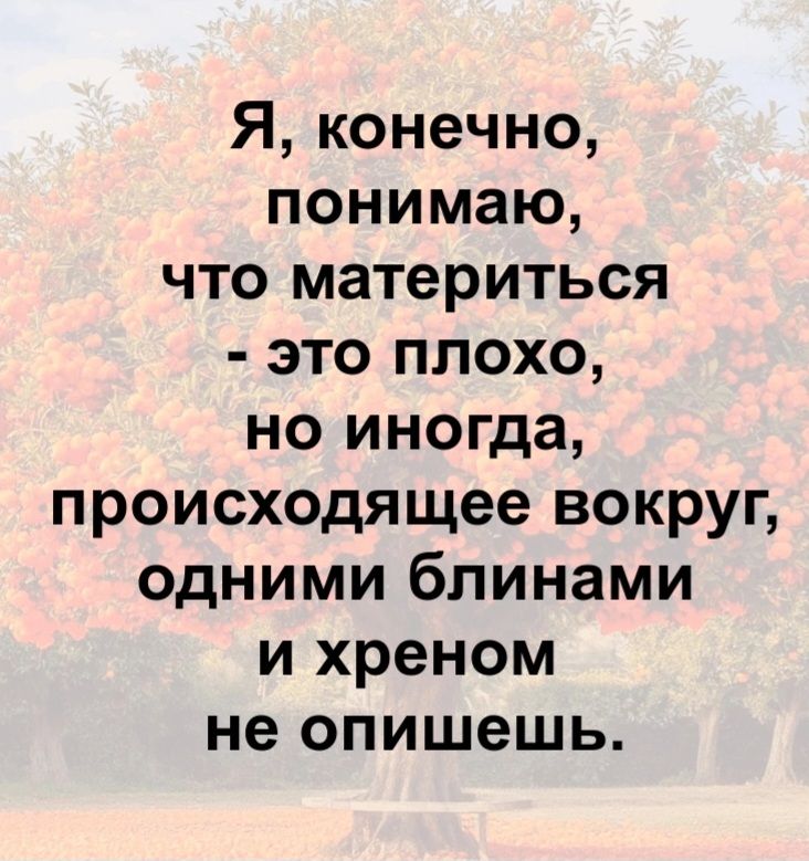 Я, конечно, понимаю, что материться - это плохо, но иногда, происходящее вокруг, одними блинами и хреном не опишешь.