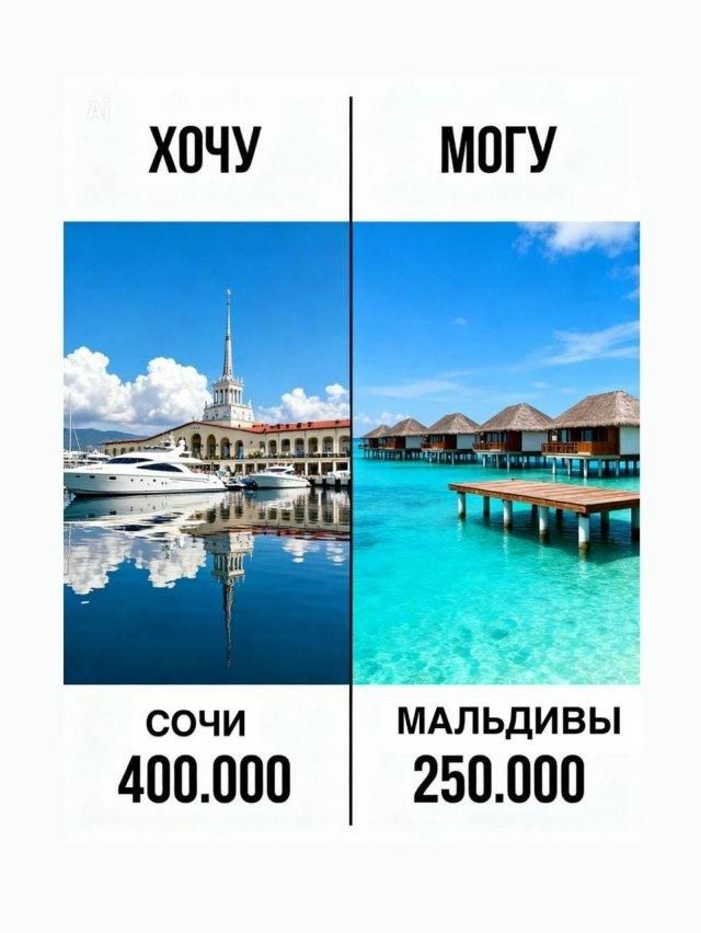 ХОЧУ МОГУ СОЧИ 400.000 МАЛЬДИВЫ 250.000
