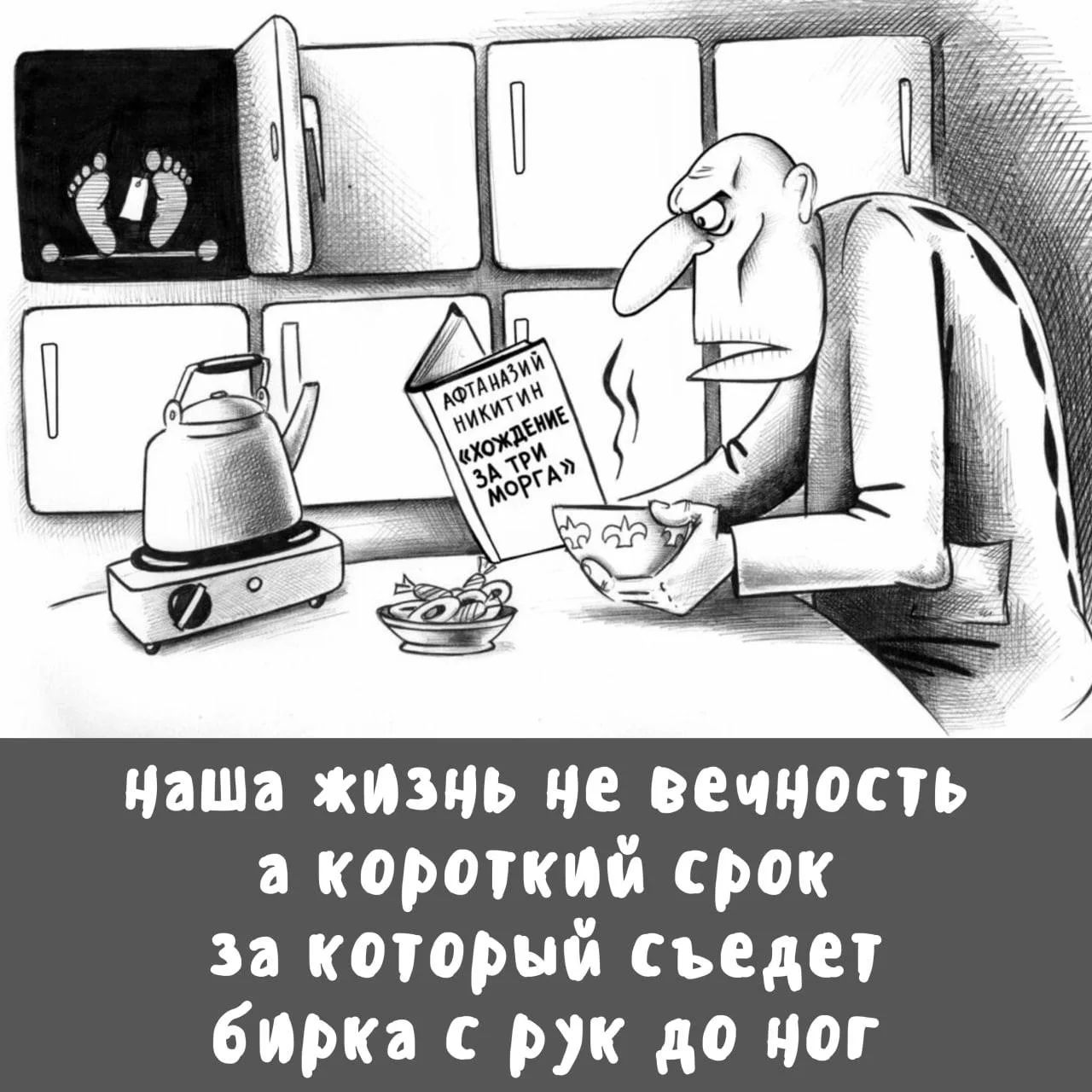 Наша жизнь не вечность а короткий срок за который съедет бирка с рук до ног. АФТАНАЗИЙ НИКИТИН ХОЖДЕНИЕ ЗА ТРИ МОРГА