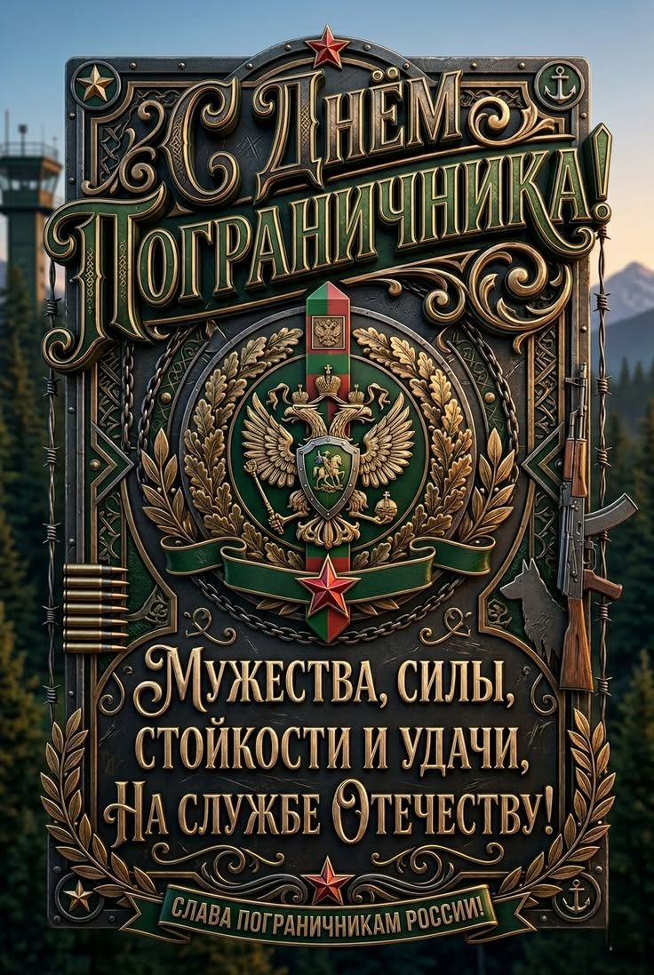 С Днём Пограничника! Мужества, силы, стойкости и удачи, На службе Отечеству! Слава пограничникам России!