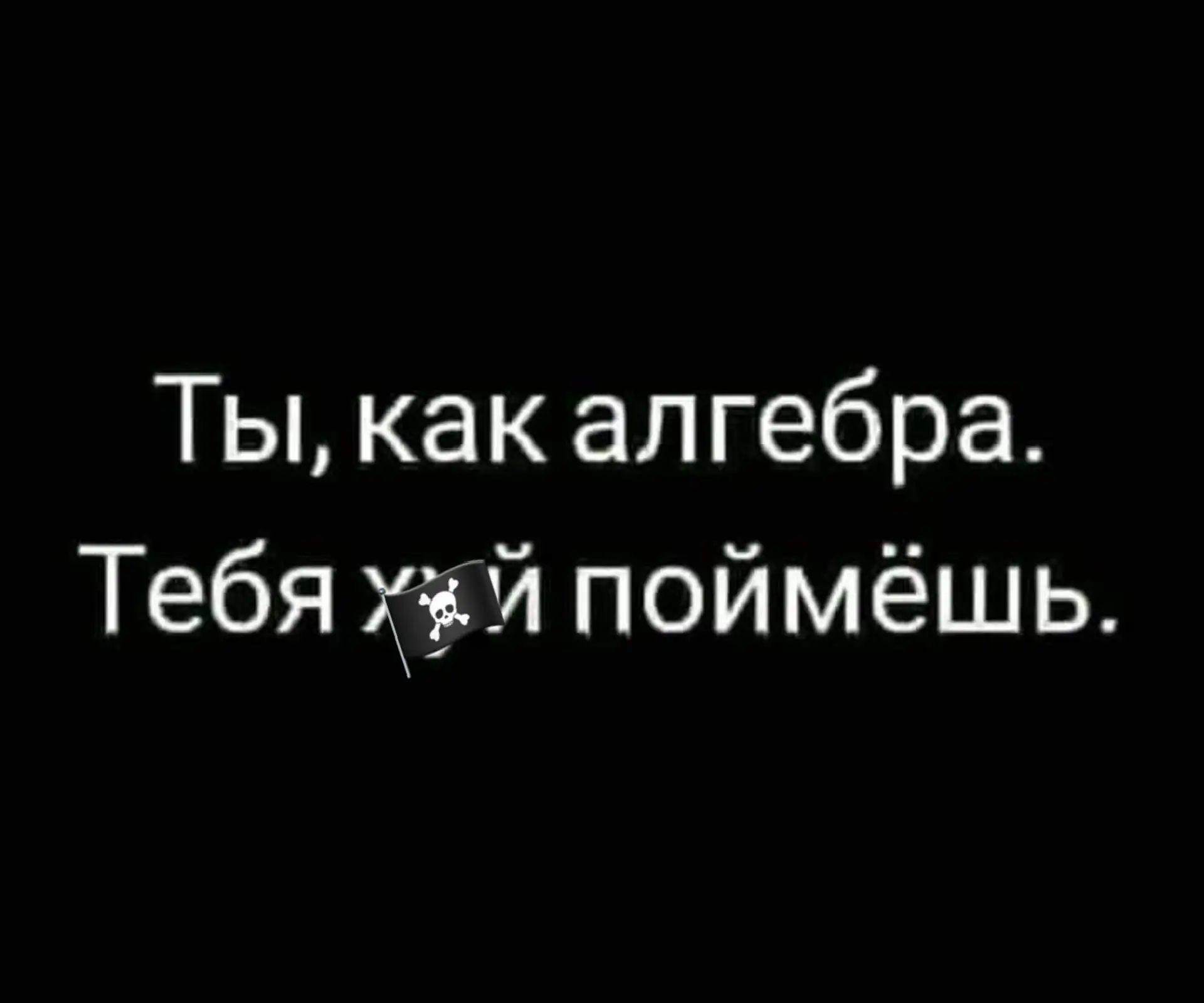 Ты, как алгебра. Тебя хуй поймёшь.