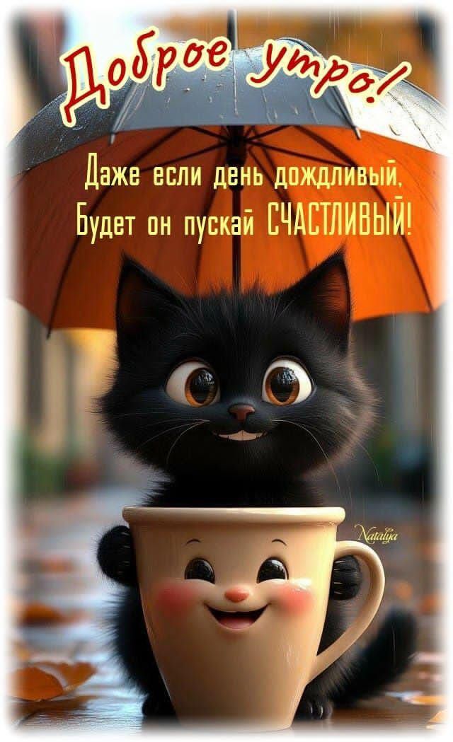 Доброе утро! Даже если день дождливый, Будет он пускай СЧАСТЛИВЫЙ!