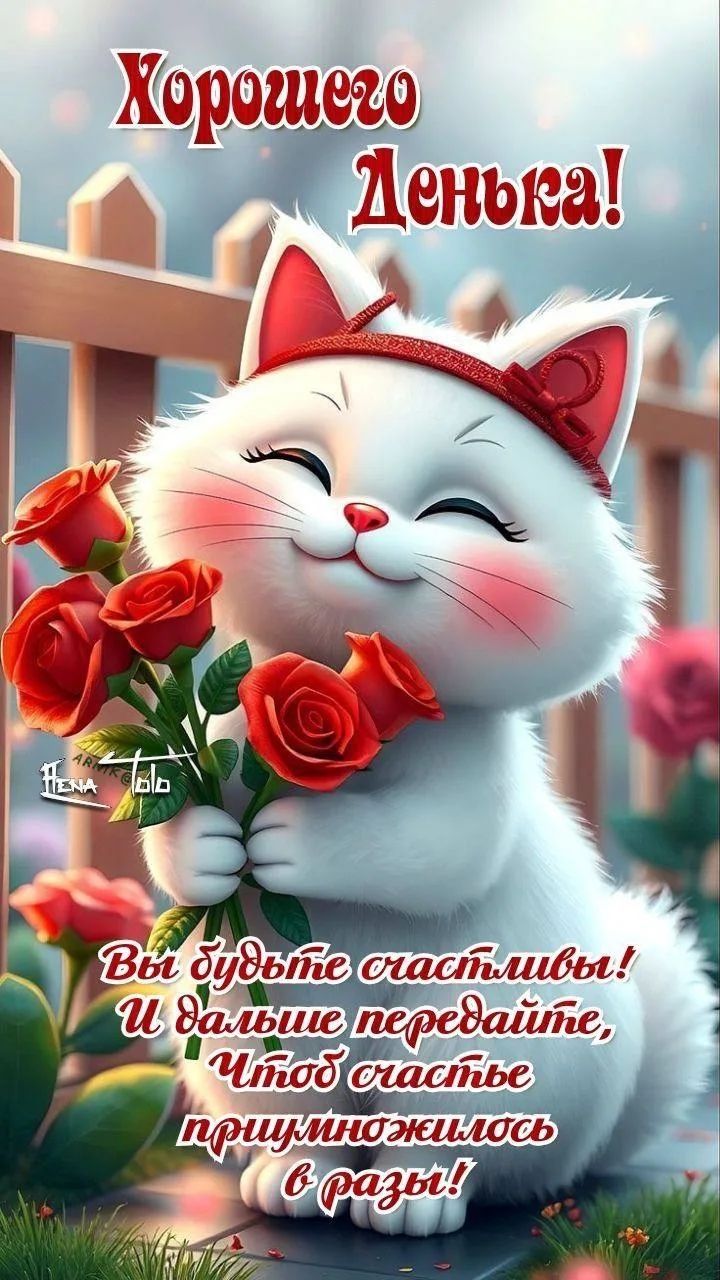 Хорошего Денька! Вы будьте счастливы! И дальше передайте, Чтоб счастье приумножилось в разы!