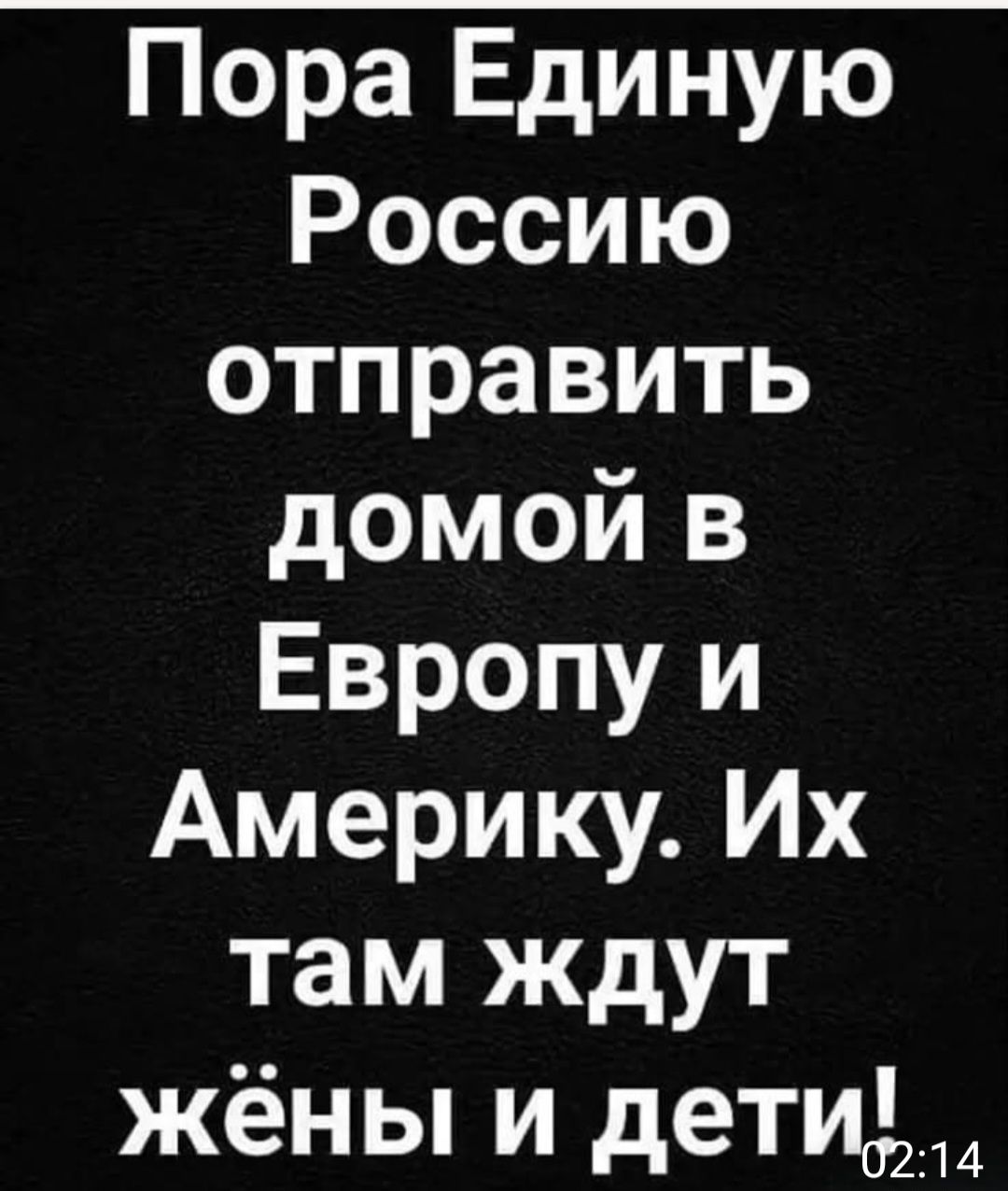 Пора Единую Россию отправить домой в Европу и Америку. Их там ждут жёны и дети!