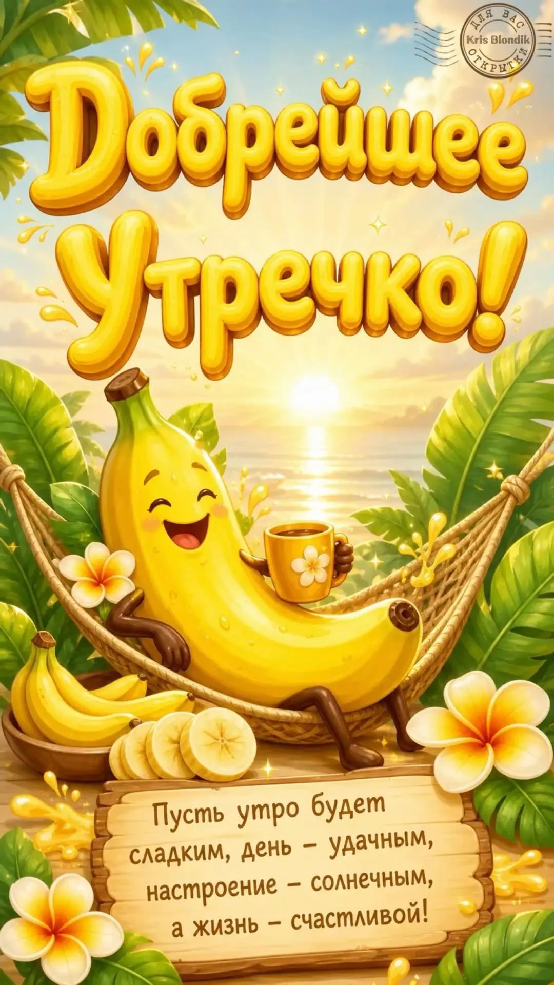 Добрейшее Утречко! Пусть утро будет сладким, день – удачным, настроение – солнечным, а жизнь – счастливой! ДЛЯ ВАС Kris Blondik ОТКРЫТКИ