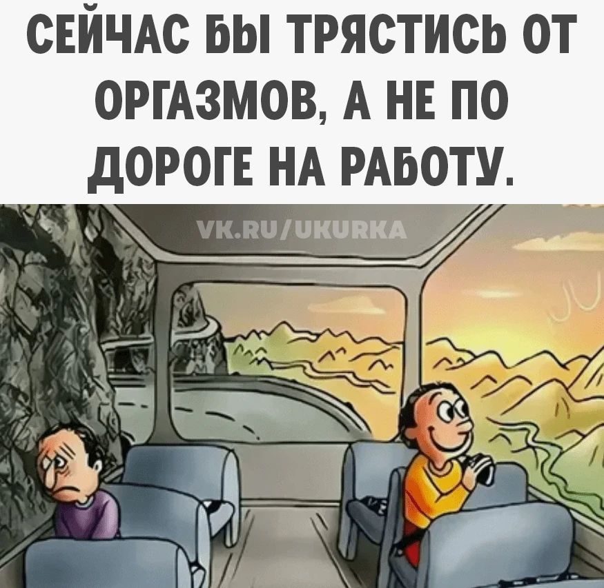 СЕЙЧАС БЫ ТРЯСТИСЬ ОТ ОРГАЗМОВ, А НЕ ПО ДОРОГЕ НА РАБОТУ. VK.RU/UKURKA