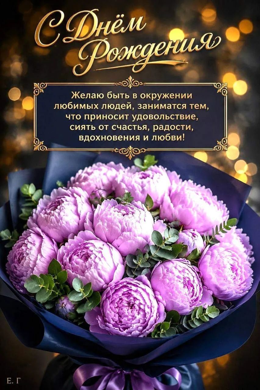 С Днём Рождения. Желаю быть в окружении любимых людей, заниматься тем, что приносит удовольствие, сиять от счастья, радости, вдохновения и любви!