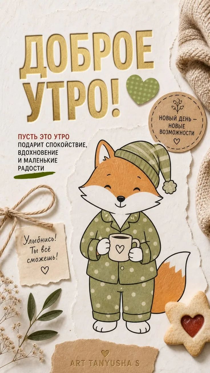ДОБРОЕ УТРО! НОВЫЙ ДЕНЬ — НОВЫЕ ВОЗМОЖНОСТИ. ПУСТЬ ЭТО УТРО ПОДАРИТ СПОКОЙСТВИЕ, ВДОХНОВЕНИЕ И МАЛЕНЬКИЕ РАДОСТИ. Улыбнись! Ты всё сможешь! ART TANYUSHA S