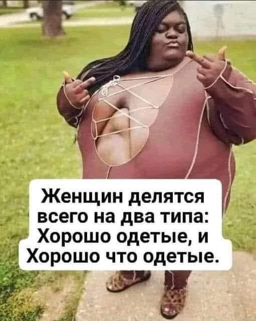 Женщин делятся всего на два типа: Хорошо одетые, и Хорошо что одетые.