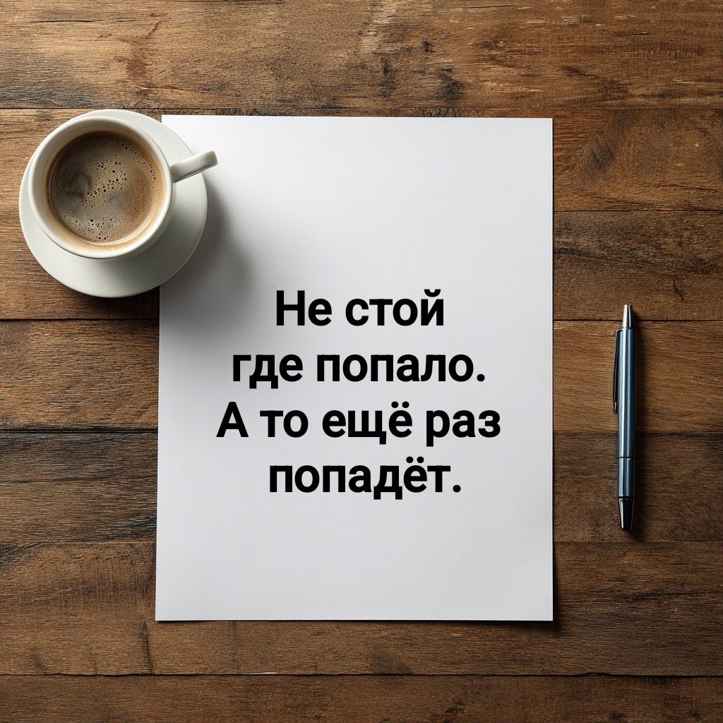 Не стой где попало. А то ещё раз попадёт.