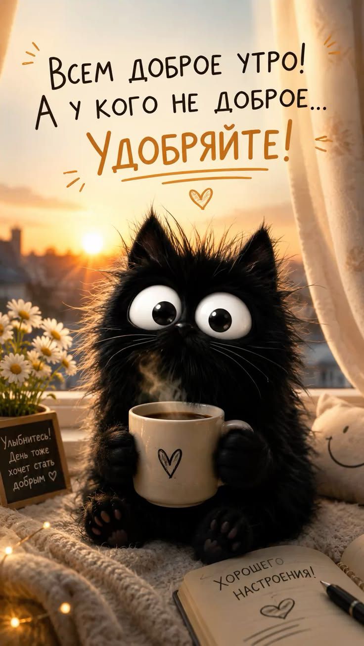 Всем доброе утро! А у кого не доброе... УДОБРЯЙТЕ! Улыбнитесь! День тоже хочет стать добрым Хорошего настроения!