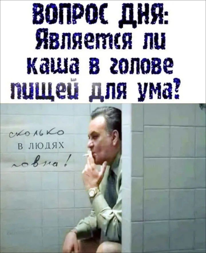 ВОПРОС ДНЯ: ЯВЛЯЕТСЯ ЛИ КАША В ГОЛОВЕ ПИЩЕЙ ДЛЯ УМА? сколько в людях говна!