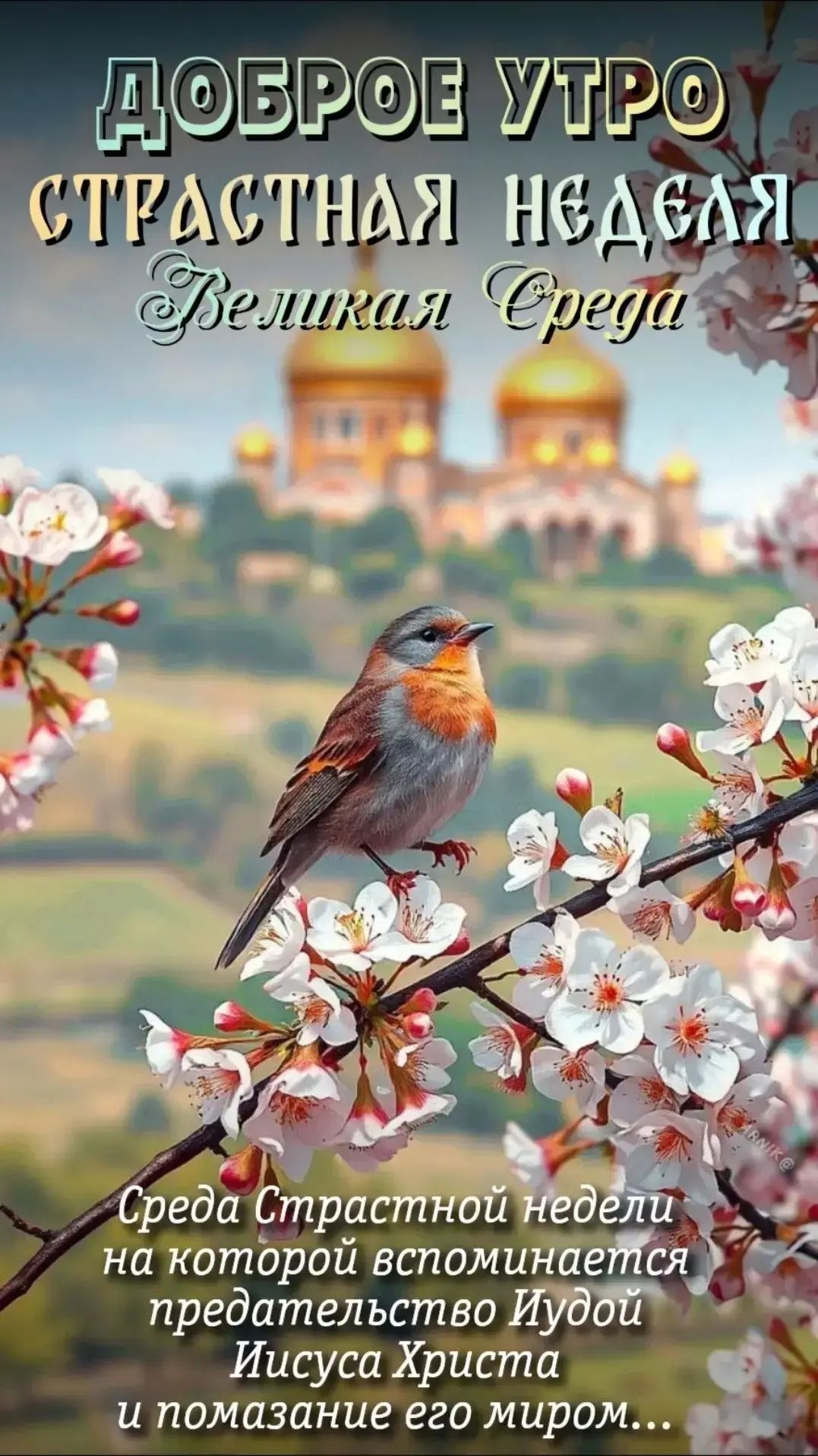 ДОБРОЕ УТРО СТРАСТНАЯ НЕДЕЛЯ Великая Среда Среда Страстной недели на которой вспоминается предательство Иудой Иисуса Христа и помазание его миром...