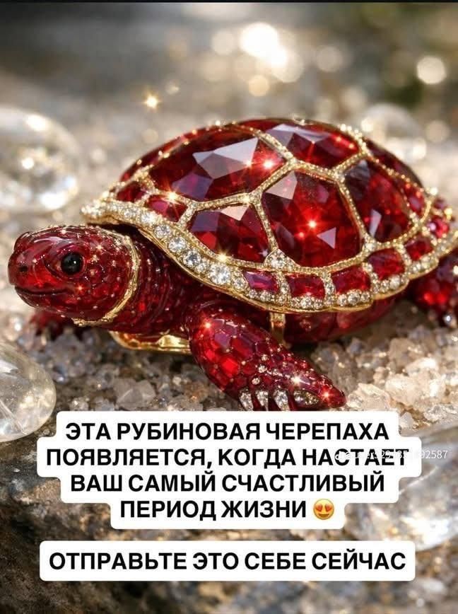 ЭТА РУБИНОВАЯ ЧЕРЕПАХА ПОЯВЛЯЕТСЯ, КОГДА НАСТАЕТ ВАШ САМЫЙ СЧАСТЛИВЫЙ ПЕРИОД ЖИЗНИ 😊 ОТПРАВЬТЕ ЭТО СЕБЕ СЕЙЧАС