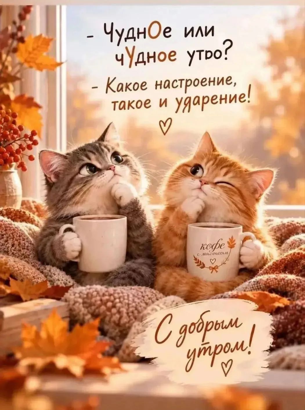 - Чудное или чуднóе утро? - Какое настроение, такое и ударение! С добрым утром!