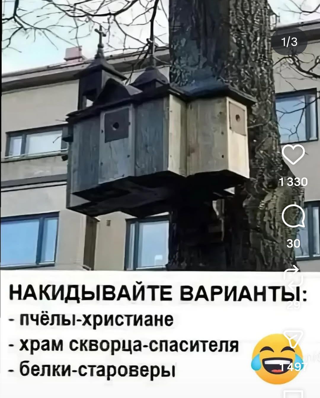 НАКИДЫВАЙТЕ ВАРИАНТЫ: - пчёлы-христиане - храм скворца-спасителя - белки-староверы