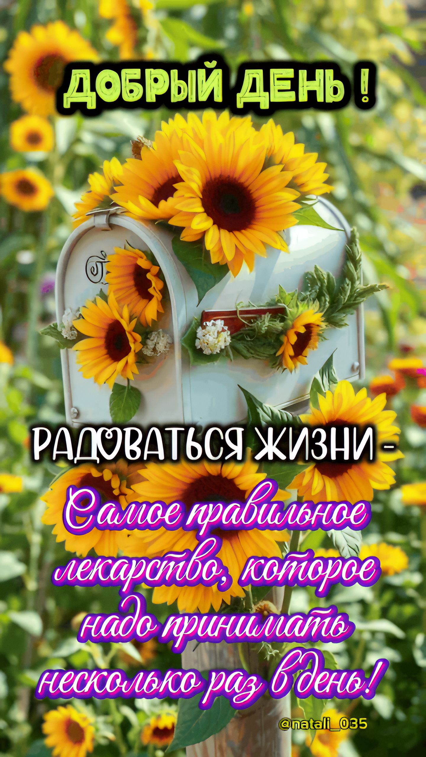 ДОБРЫЙ ДЕНЬ! РАДОВАТЬСЯ ЖИЗНИ - Самое правильное лекарство, которое надо принимать несколько раз в день! @natali_085