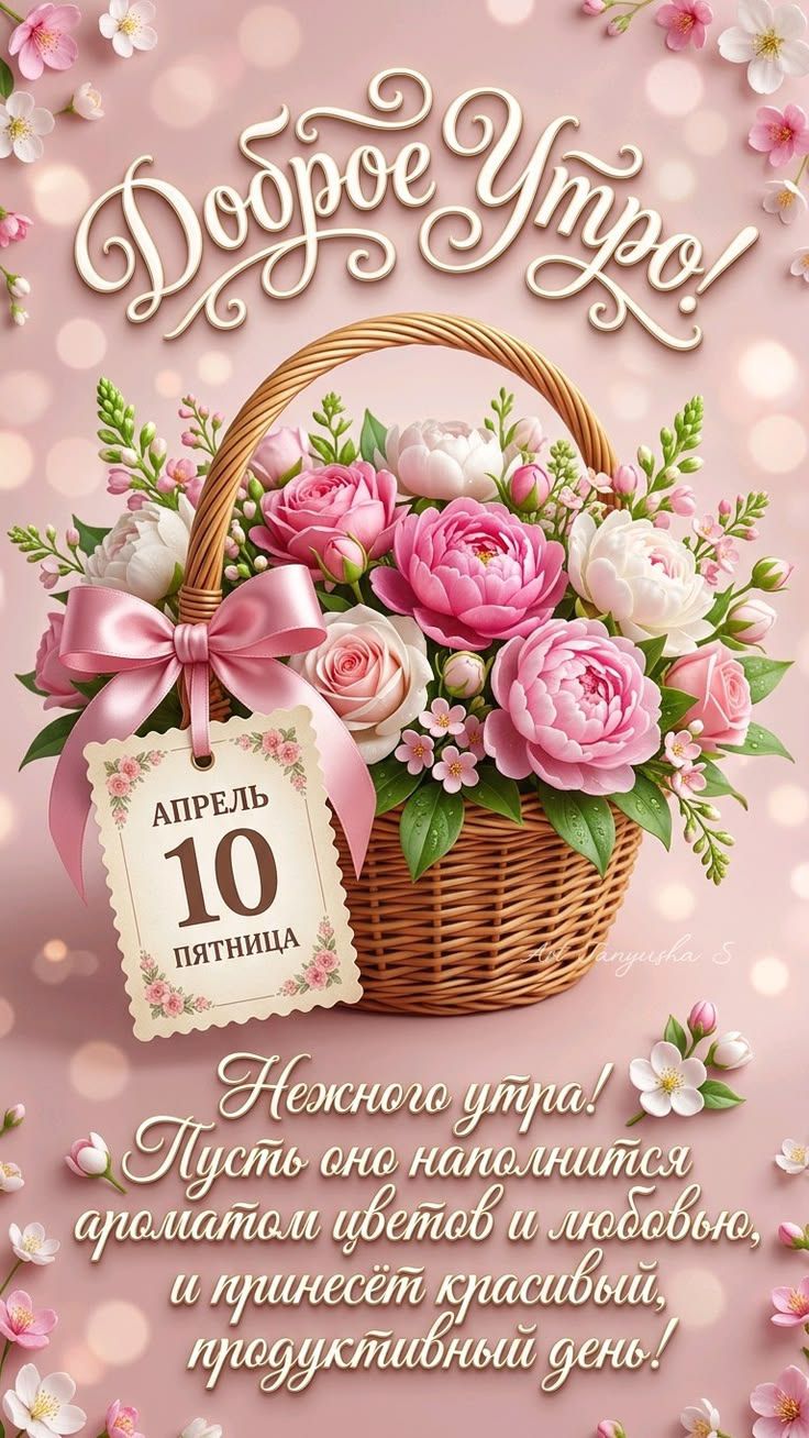 Доброе Утро! АПРЕЛЬ 10 ПЯТНИЦА Нежного утра! Пусть оно наполнится ароматом цветов и любовью, и принесёт красивый, продуктивный день!