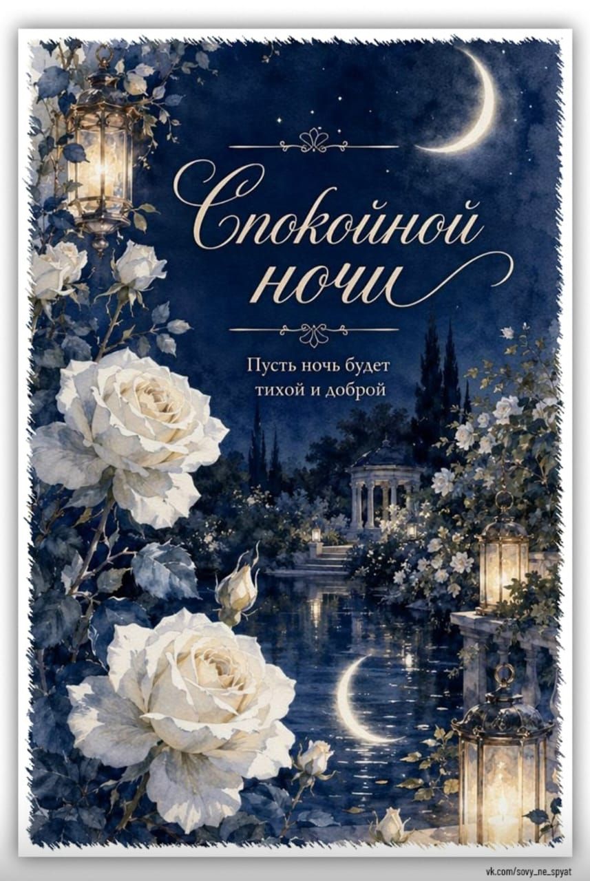 Спокойной ночи. Пусть ночь будет тихой и доброй.