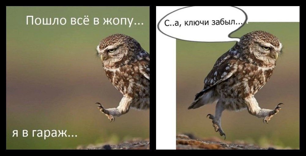 Пошло всё в жопу... я в гараж... С..а, ключи забыл...