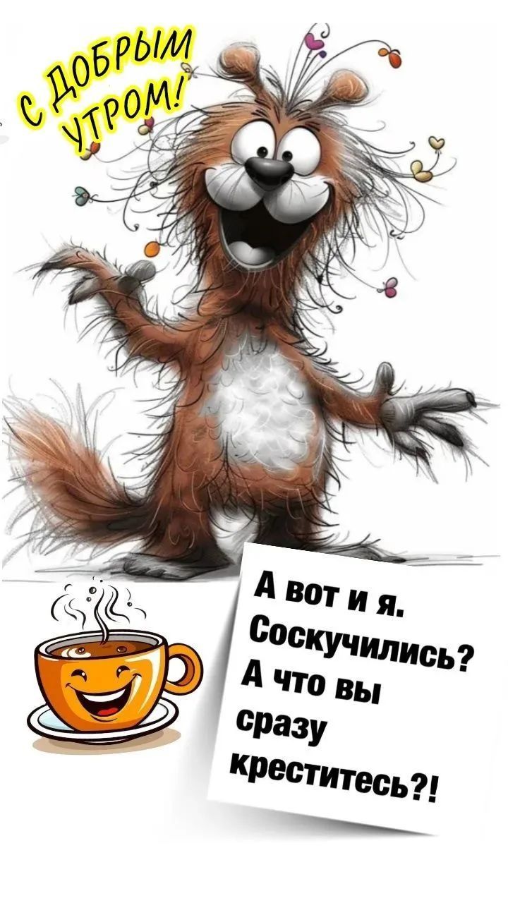 С добрым утром! А вот и я. Соскучились? А что вы сразу креститесь?!