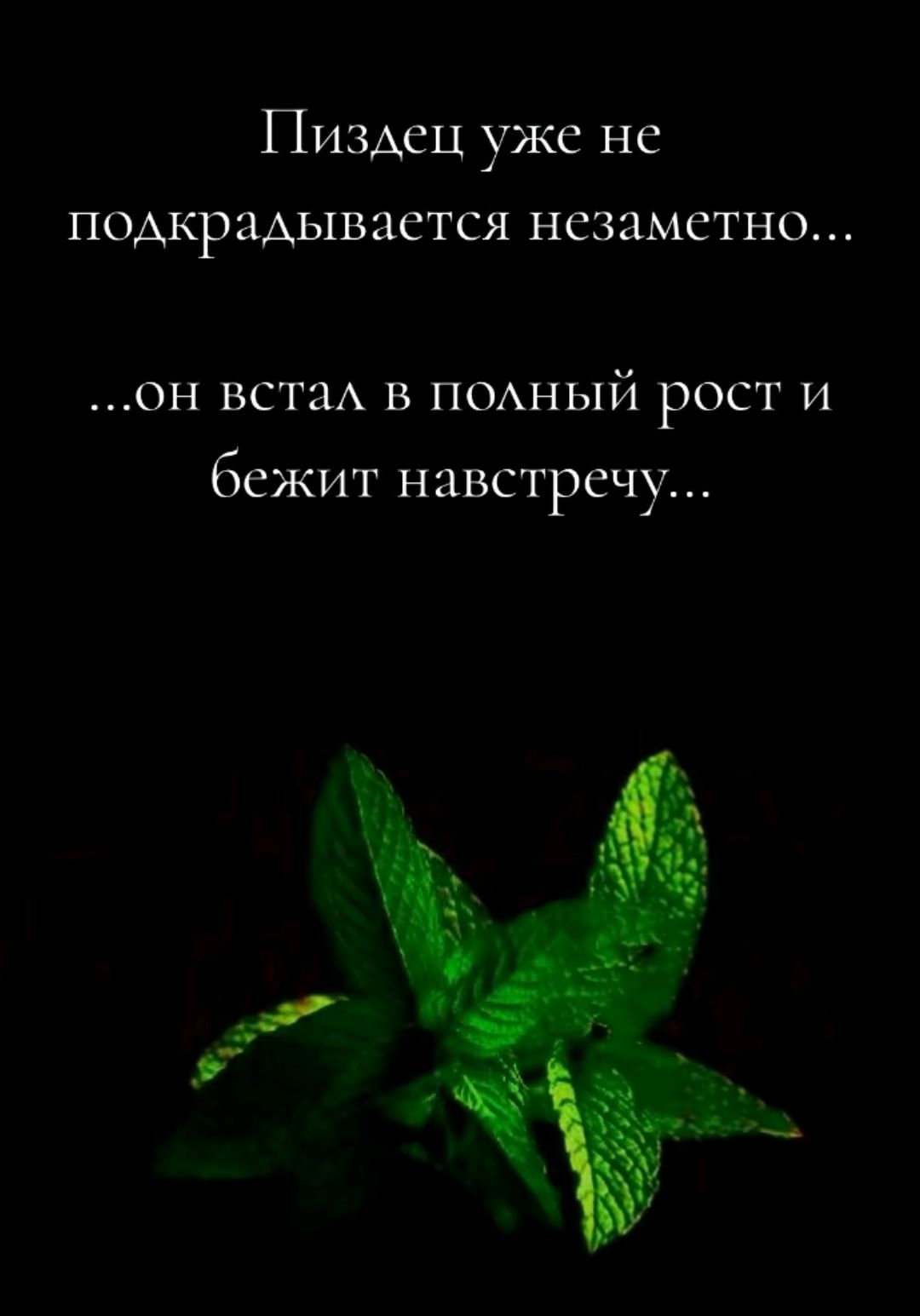 Пиздец уже не подкрадывается незаметно... ...он встал в полный рост и бежит навстречу...