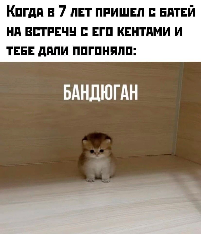 Когда в 7 лет пришел с батей на встречу с его кентами и тебе дали погоняло: БАНДЮГАН