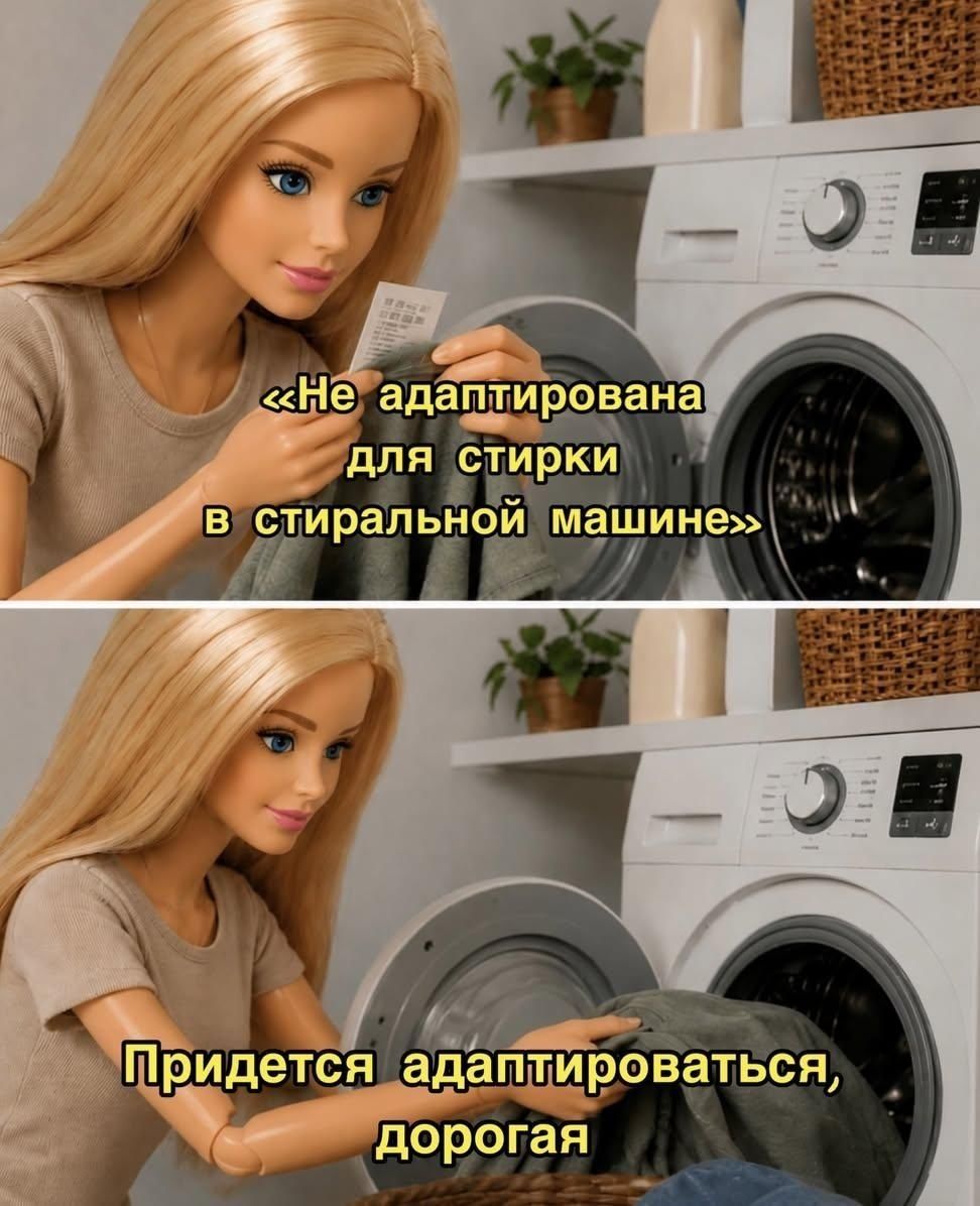 «Не адаптирована для стирки в стиральной машине» Придется адаптироваться, дорогая