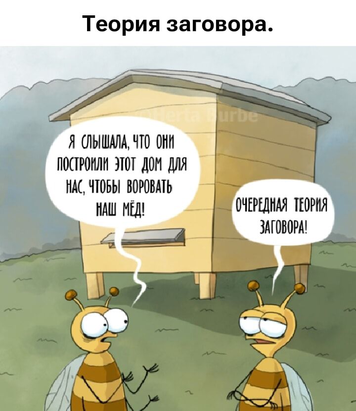 Теория заговора. Я слышала, что они построили этот дом для нас, чтобы воровать наш мёд! ОЧЕРЕДНАЯ ТЕОРИЯ ЗАГОВОРА!