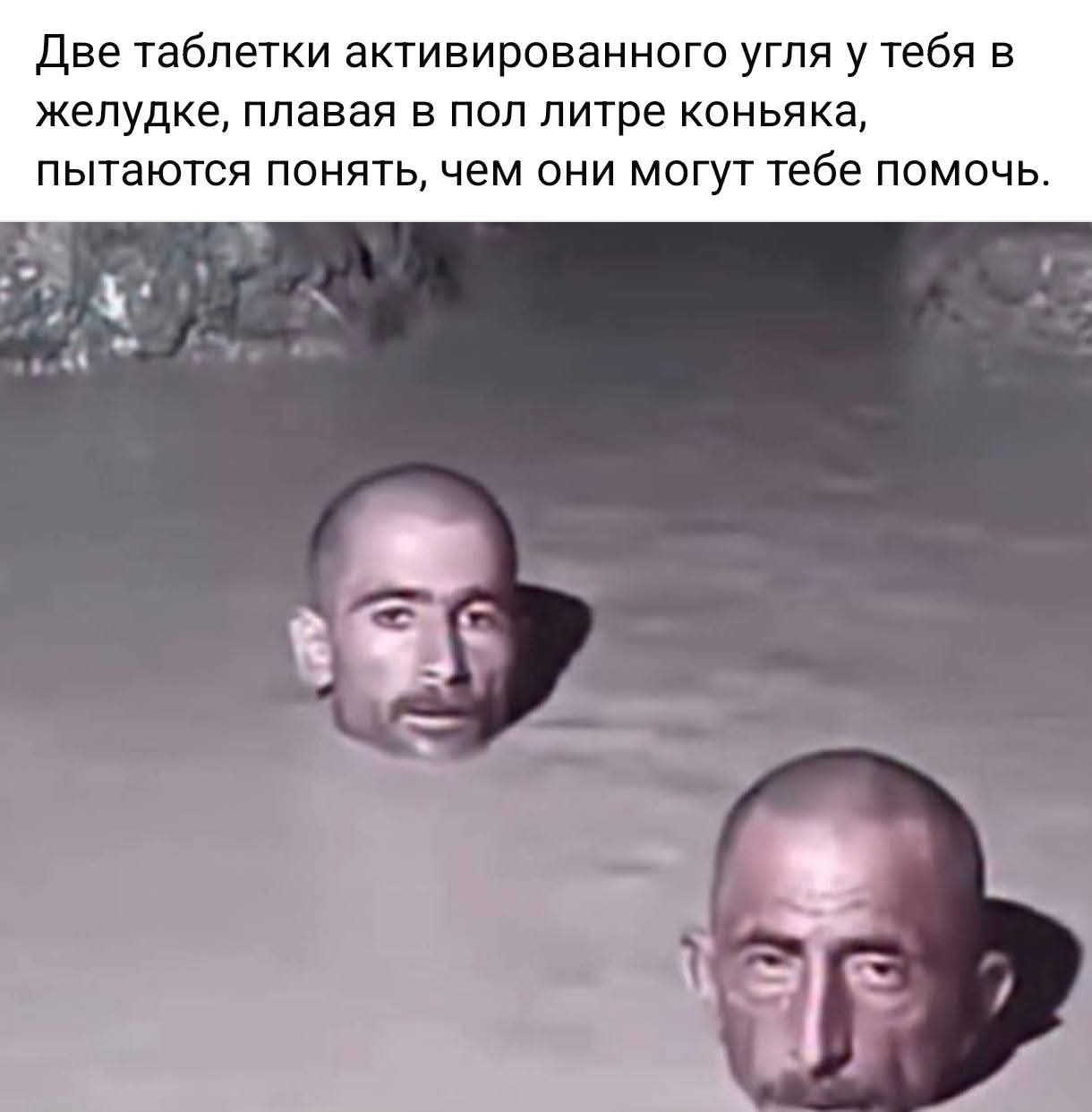 Две таблетки активированного угля у тебя в желудке, плавая в пол литре коньяка, пытаются понять, чем они могут тебе помочь.