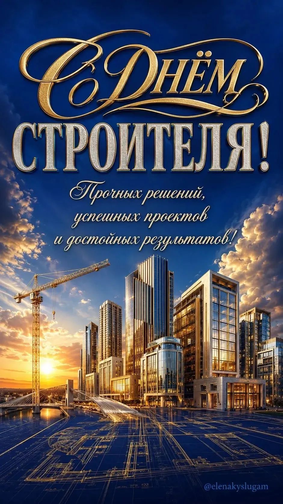 С Днём СТРОИТЕЛЯ! Прочных решений, успешных проектов и достойных результатов! @elenakyslugam