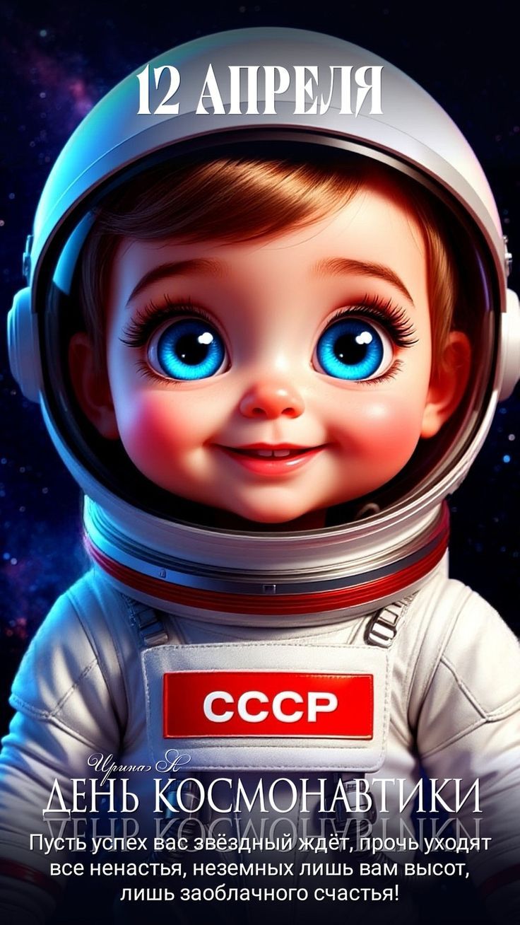 12 АПРЕЛЯ СССР ДЕНЬ КОСМОНАВТИКИ Пусть успех вас звездный ждет, прочь уходят все ненастья, неземных лишь вам высот, лишь заоблачного счастья!