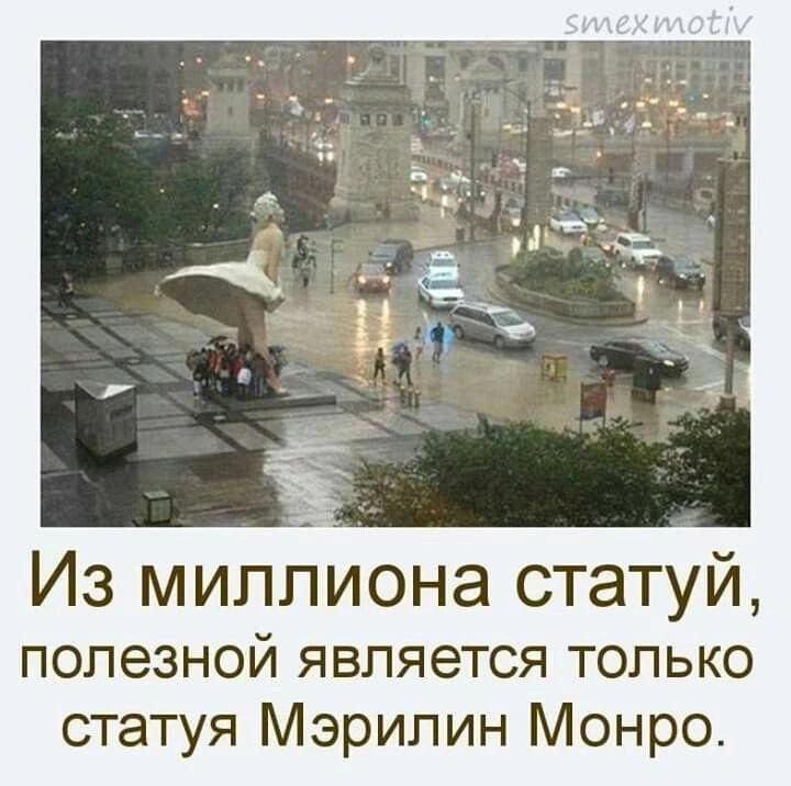 Из миллиона статуй, полезной является только статуя Мэрилин Монро.