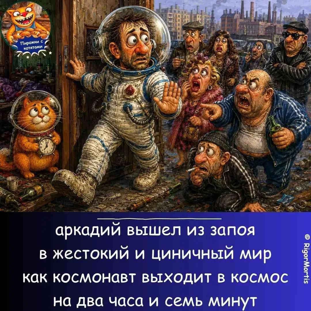 Пирожки с котятами. аркадий вышел из запоя в жестокий и циничный мир как космонавт выходит в космос на два часа и семь минут