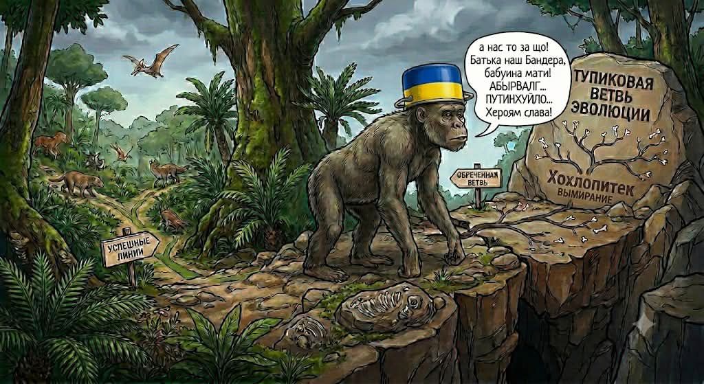 а нас то за що! Батька наш Бандера, бабуина мати! АБЫРВАЛГ... ПУТИНХУЙЛО... Хероям слава! УСПЕШНЫЕ ЛИНИИ ОБРЕЧЕННАЯ ВЕТВЬ ТУПИКОВАЯ ВЕТВЬ ЭВОЛЮЦИИ ХОХЛОПИТЕК ВЫМИРАНИЕ