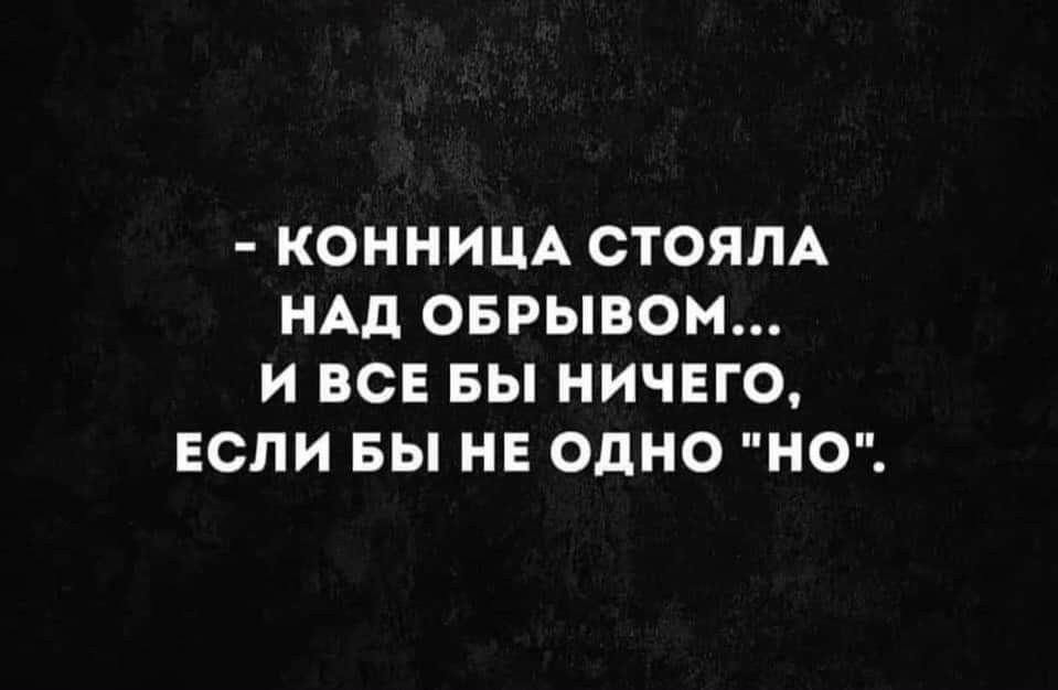 - КОННИЦА СТОЯЛА НАД ОБРЫВОМ... И ВСЕ БЫ НИЧЕГО, ЕСЛИ БЫ НЕ ОДНО 