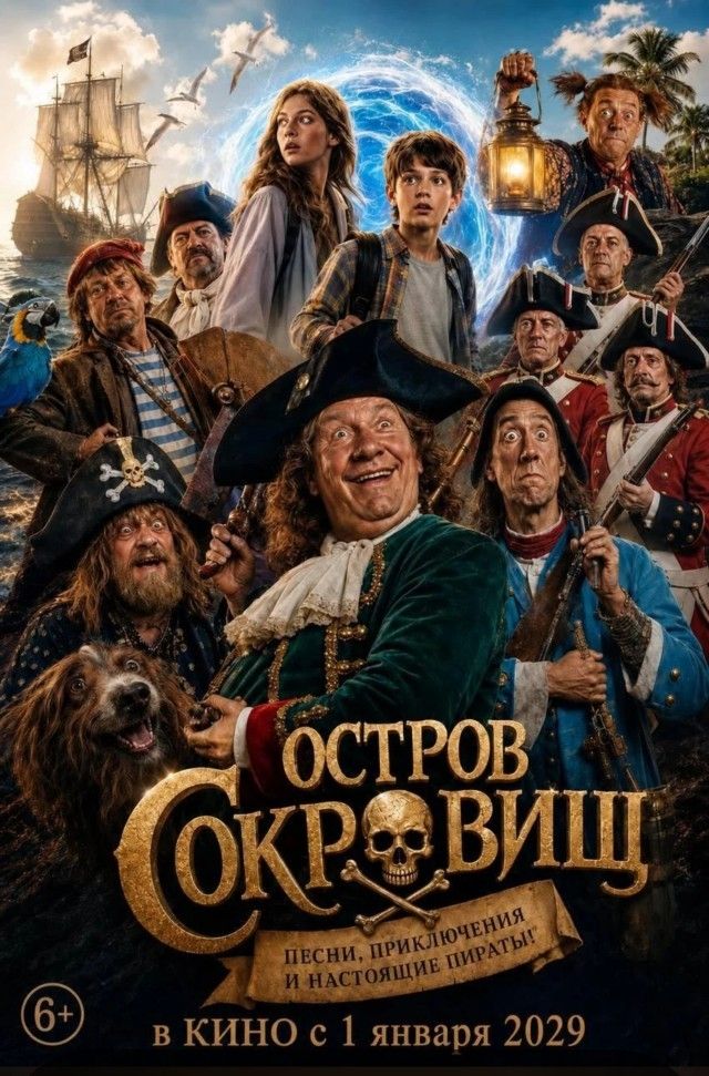 ОСТРОВ СОКРОВИЩ ПЕСНИ, ПРИКЛЮЧЕНИЯ И НАСТОЯЩИЕ ПИРАТЫ! 6+ В КИНО с 1 января 2029