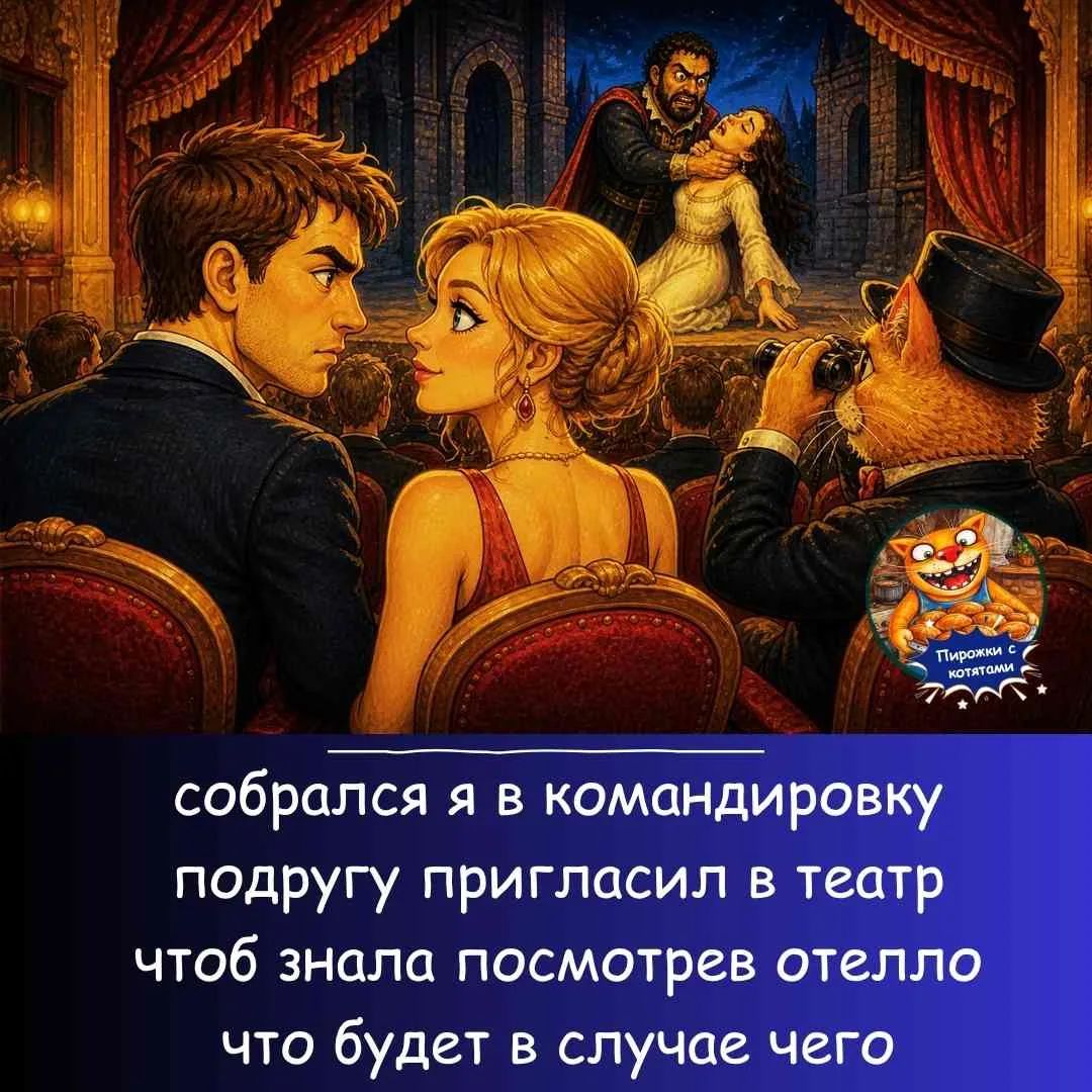 собрался я в командировку подругу пригласил в театр чтоб знала посмотрев отелло что будет в случае чего