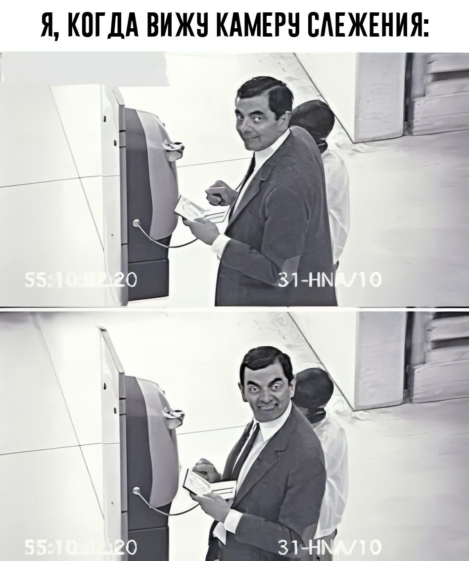 Я, КОГДА ВИЖУ КАМЕРУ СЛЕЖЕНИЯ: