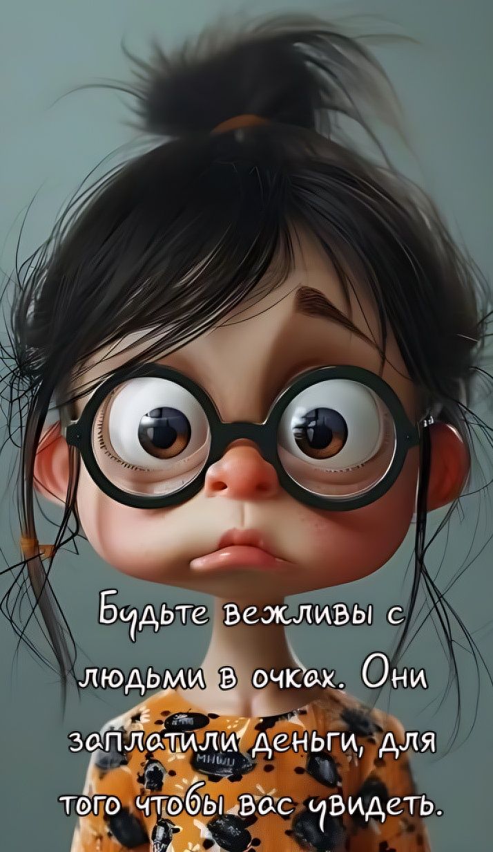 Будьте вежливы с людьми в очках. Они заплатили деньги, для того чтобы вас увидеть.