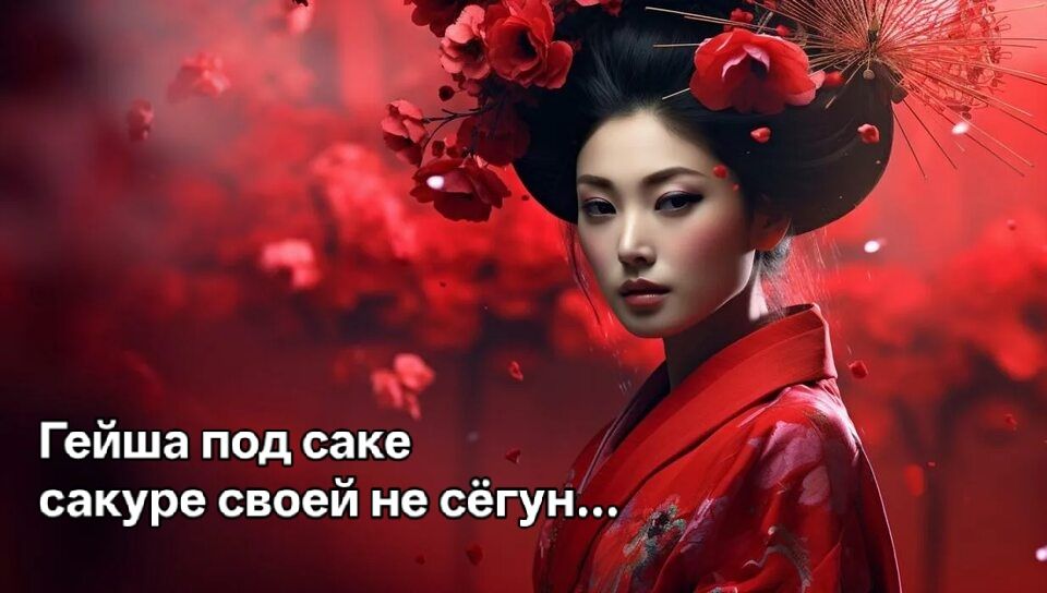 Гейша под саке сакуре своей не сёгун...