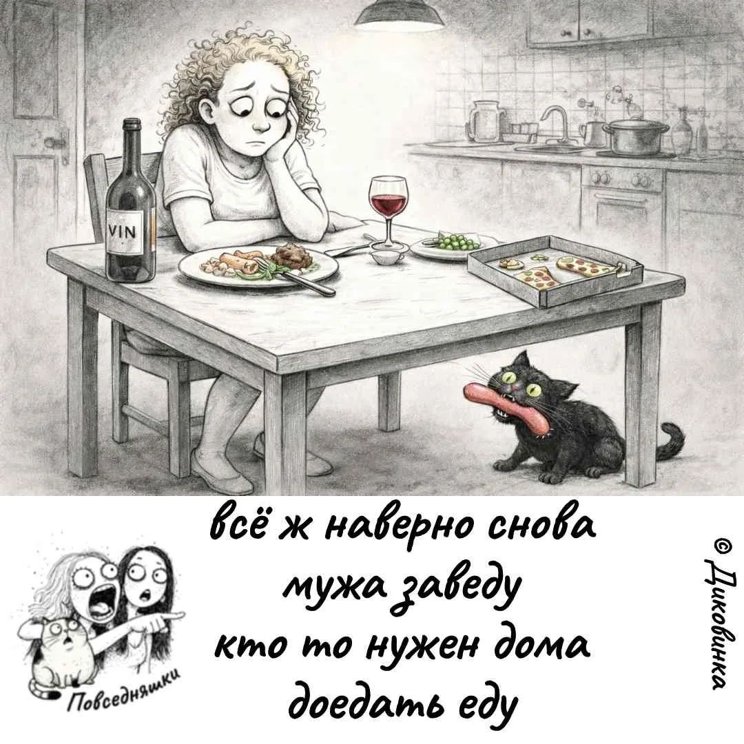 VIN всё ж наверно снова мужа заведу кто то нужен дома доедать еду Повседневняшки Диковинка