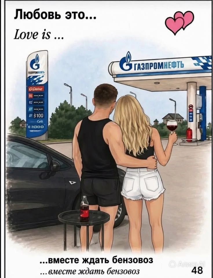 Любовь это... Love is ... Газпромнефть G-Drive 95 92 ДТ ДТ 3100 Café E3000 ...вместе ждать бензовоз ...вместе ждать бензовоз