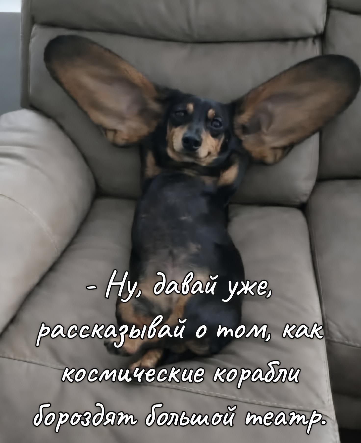 – Ну, давай уже, рассказывай о том, как космические корабли бороздят Большой театр.