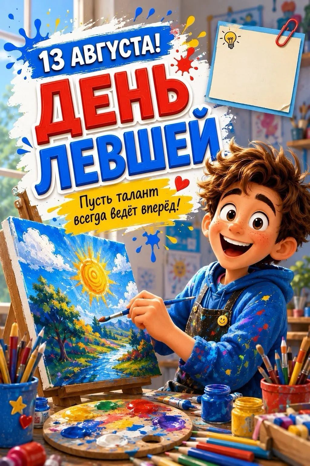 13 АВГУСТА! ДЕНЬ ЛЕВШЕЙ Пусть талант всегда ведёт вперёд!