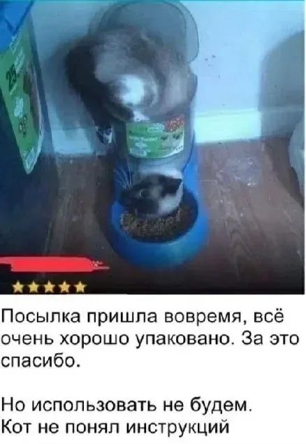 Посылка пришла вовремя, всё очень хорошо упаковано. За это спасибо. Но использовать не будем. Кот не понял инструкций