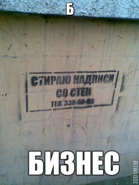 Б СТИРАЮ НАДПИСИ СО СТЕН ТЕЛ. 338-66-08 БИЗНЕС