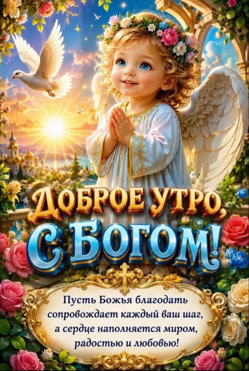 ДОБРОЕ УТРО, С БОГОМ! Пусть Божья благодать сопровождает каждый ваш шаг, а сердце наполняется миром, радостью и любовью!