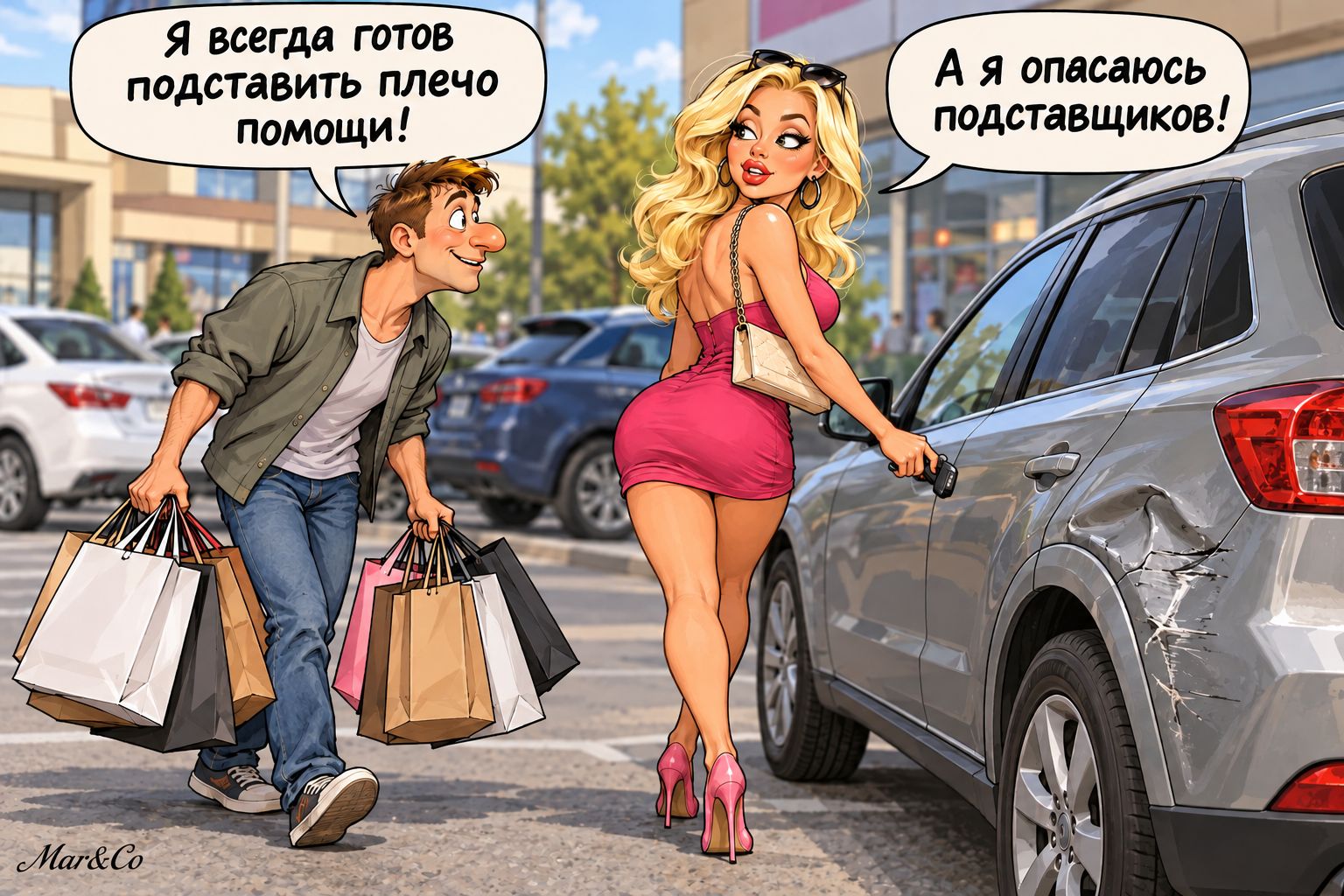 Я всегда готов подставить плечо помощи! А я опасаюсь подставщиков!